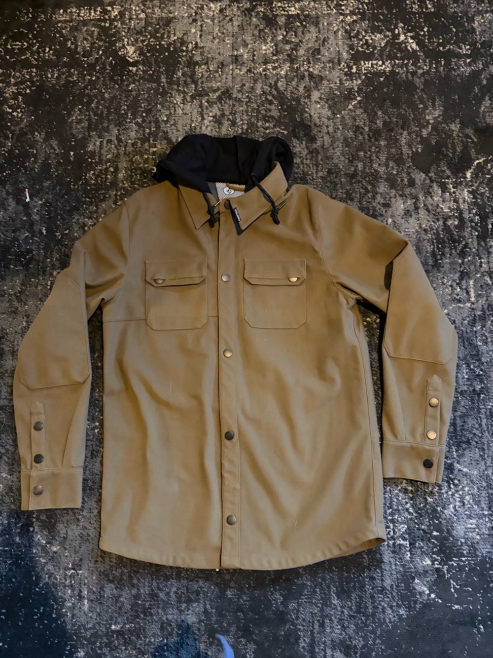 Volcom Olive Hooded Field Jacket with Black Hood